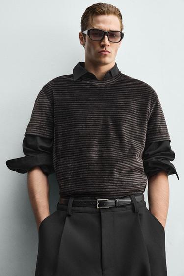 WASHED TEXTURED T-SHIRT - Dark grey by Zara - Image 4