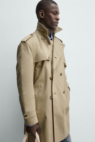 REGULAR FIT DOUBLE-BREASTED TRENCH COAT - Beige by Zara - Image 6
