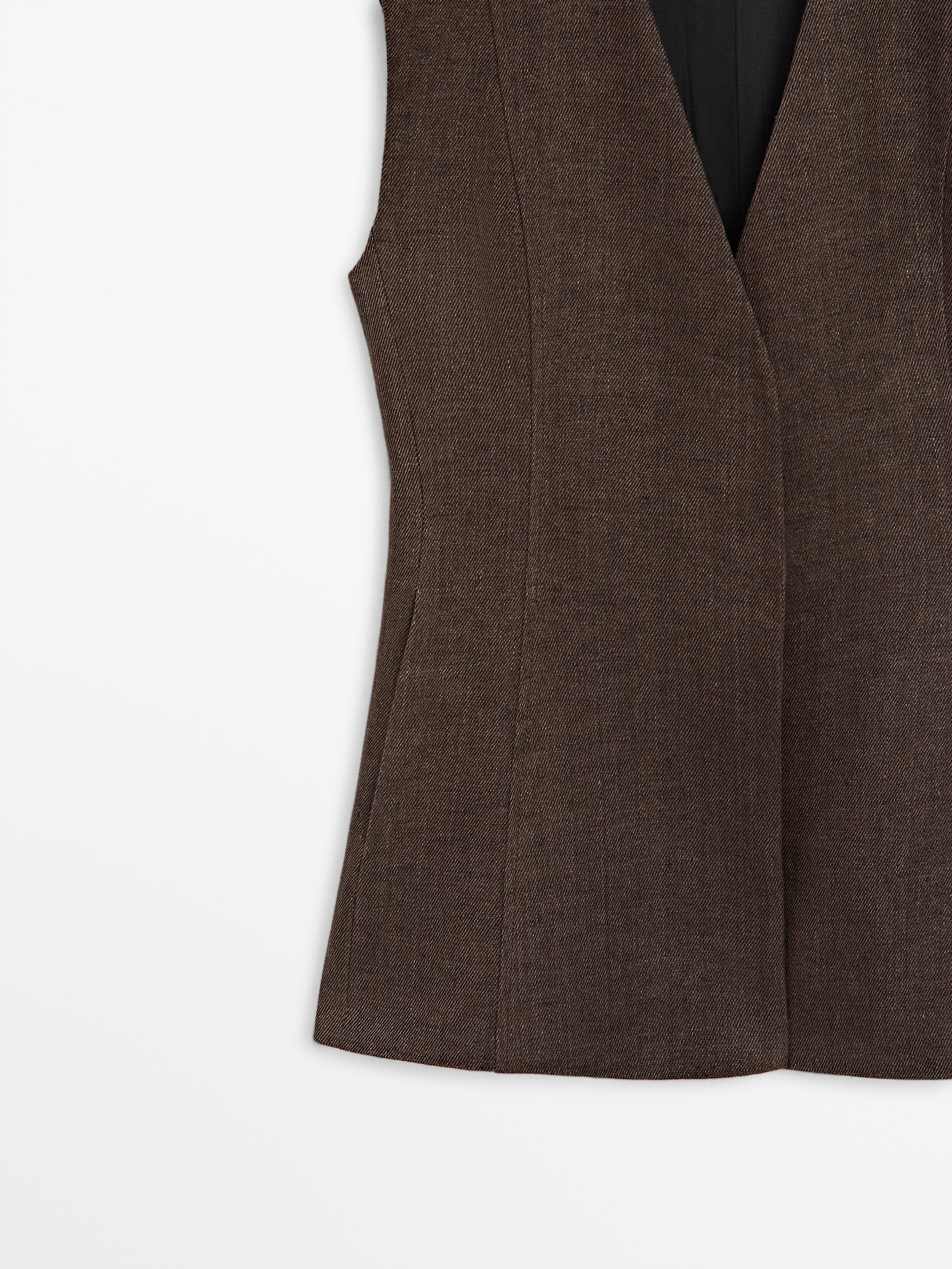 Gilet de costume en lin
