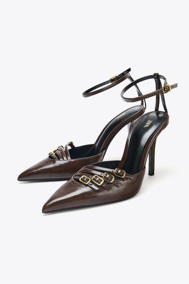 BUCKLED HIGH-HEEL SHOES - Brown by Zara - Image 2