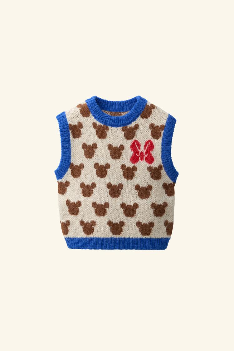Chaleco punto con lana y alpaca mickey mouse disney