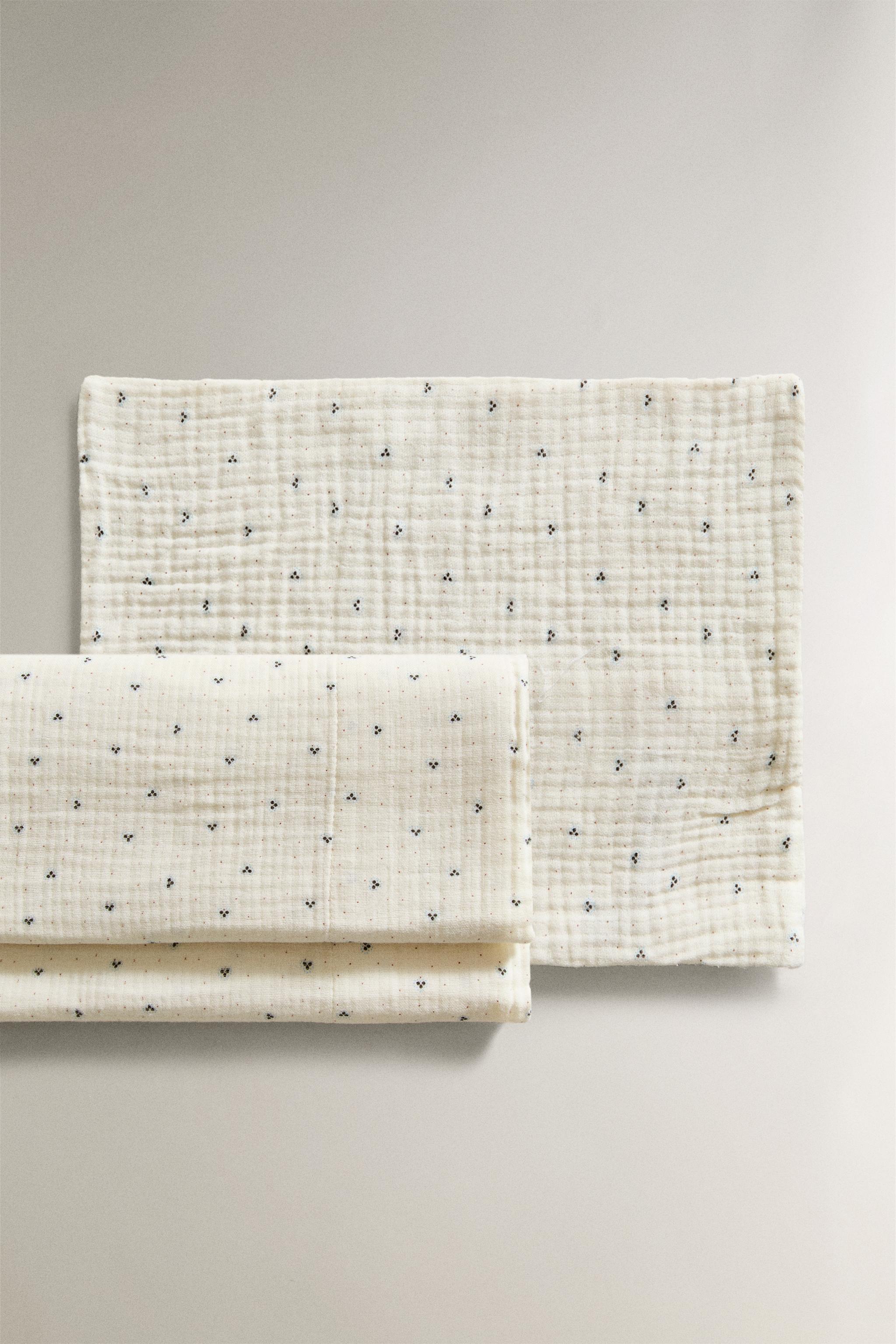 ENSEMBLE DRAPS MINI-LIT BÉBÉ COTON À POINTS