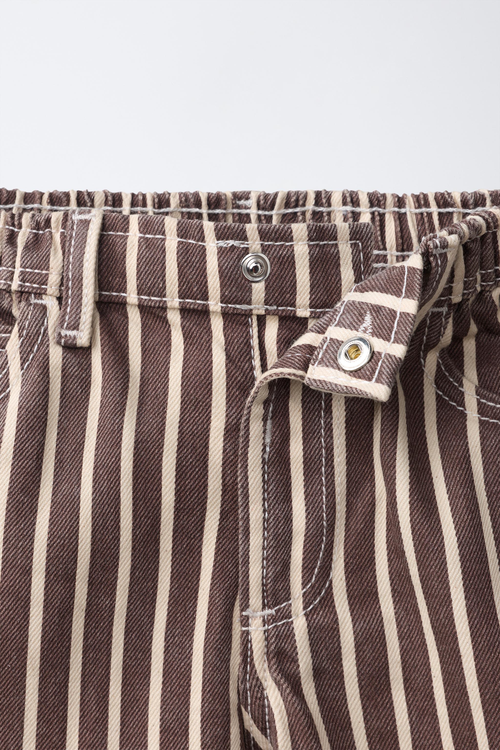 STRIPED BAGGY JEANS