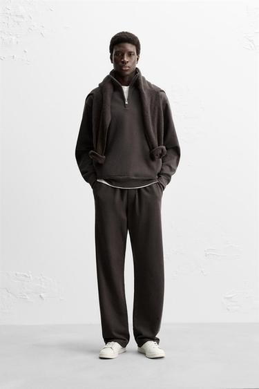 HEAVY WEIGHT ZIP-UP SWEATSHIRT - Chocolate by Zara - Image 0