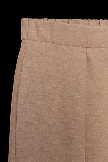 PANTALÓN PALAZZO - Marrón claro de Zara