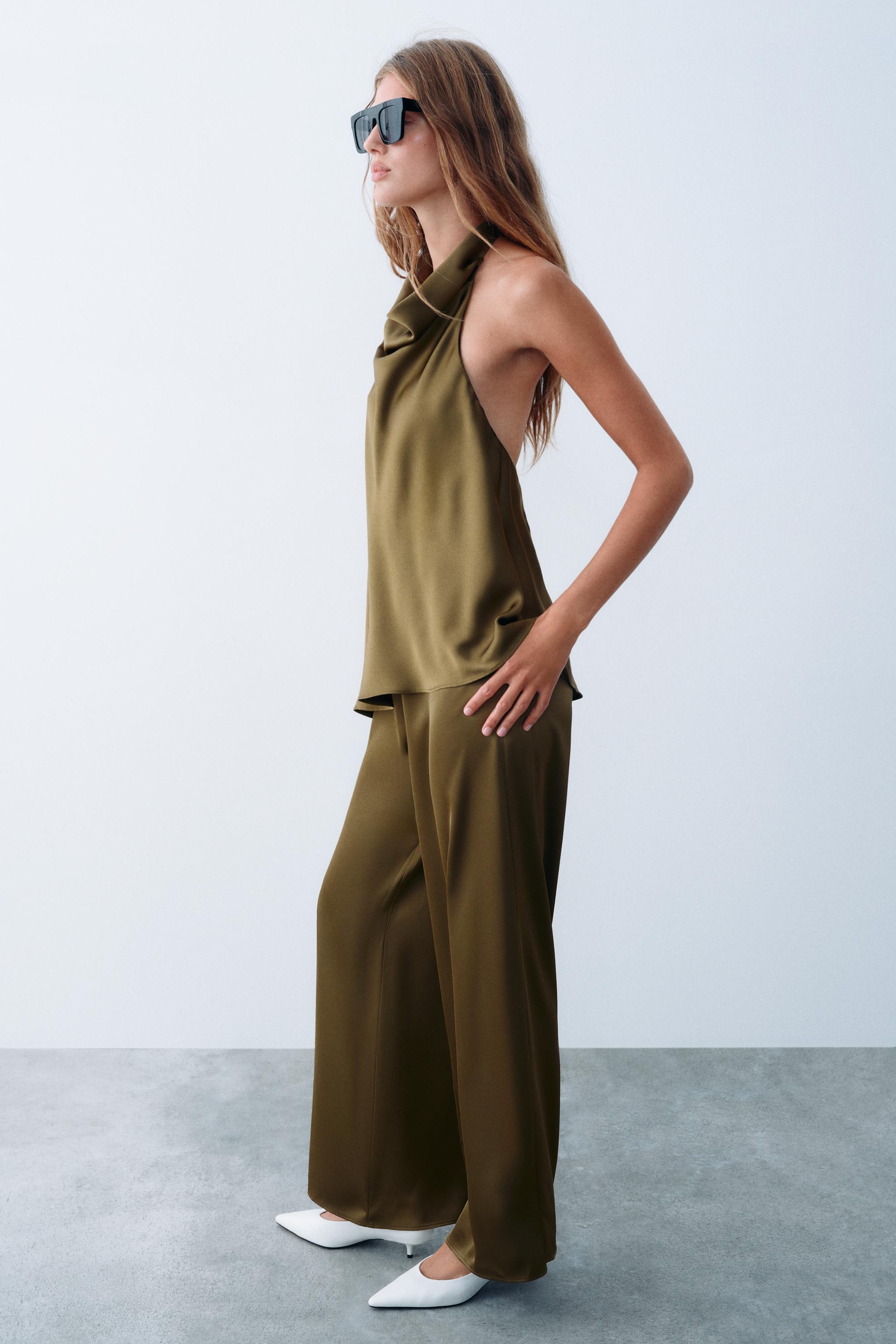 Zara Saten yüzeyli halter tulum görsel 5