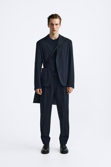 КОСТЮМНЫЙ ПИДЖАК В ПОЛОСКУ — МОРСКОЙ СИНИЙ от Zara — изображение 0