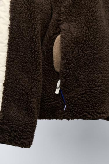 VESTE EFFET MOUTON DOUBLURE POLAIRE CHAMPION ® X ZARA - Chocolat de Zara - Image 5
