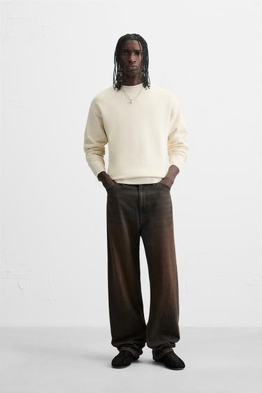 TEXTURED SOFT SWEATER - Oyster-white fra Zara - Billede 0