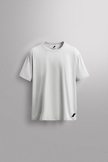 Zara BASIC TECHNICAL T-SHIRT - Light gray