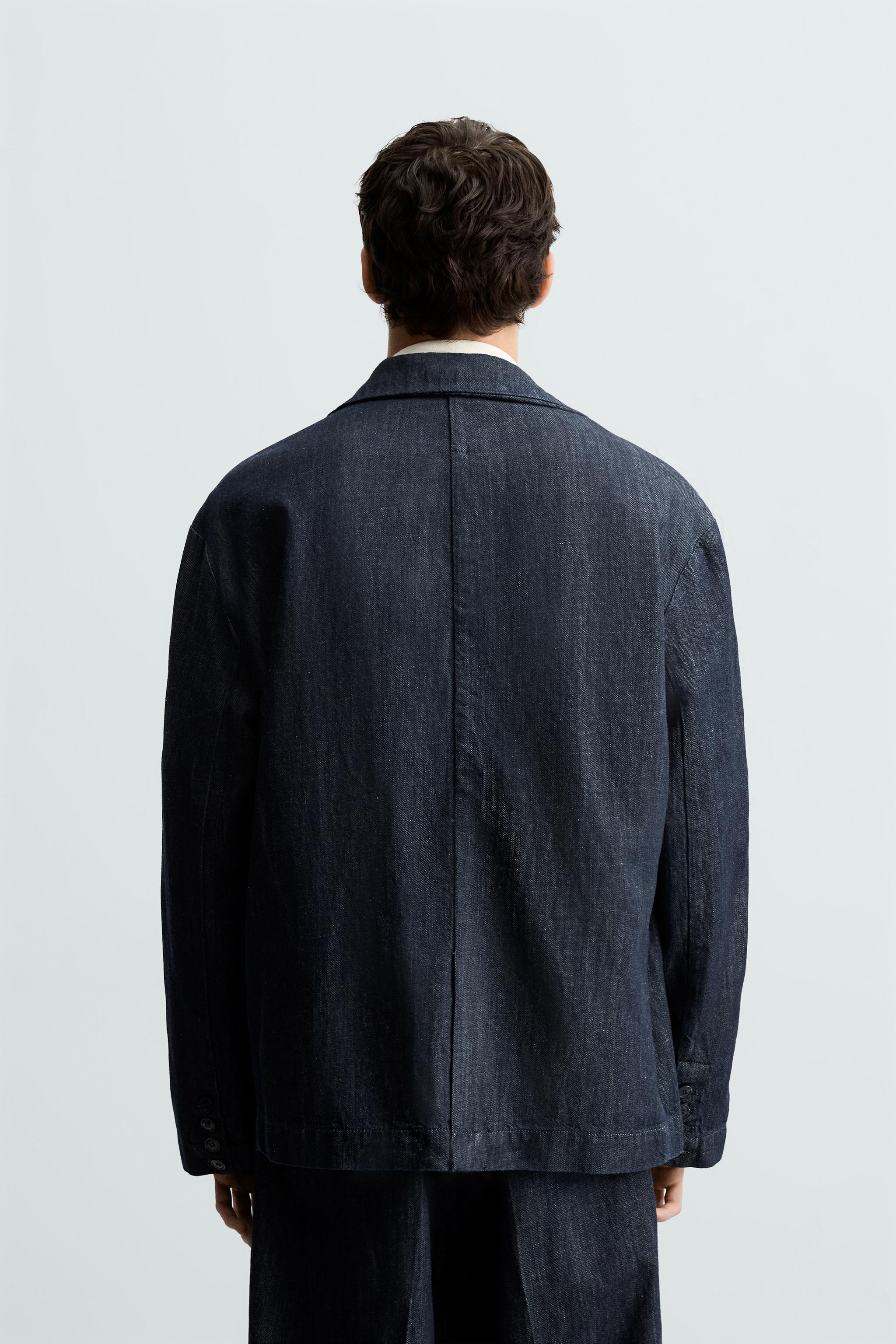 RELAXED FIT DENIM BLAZER