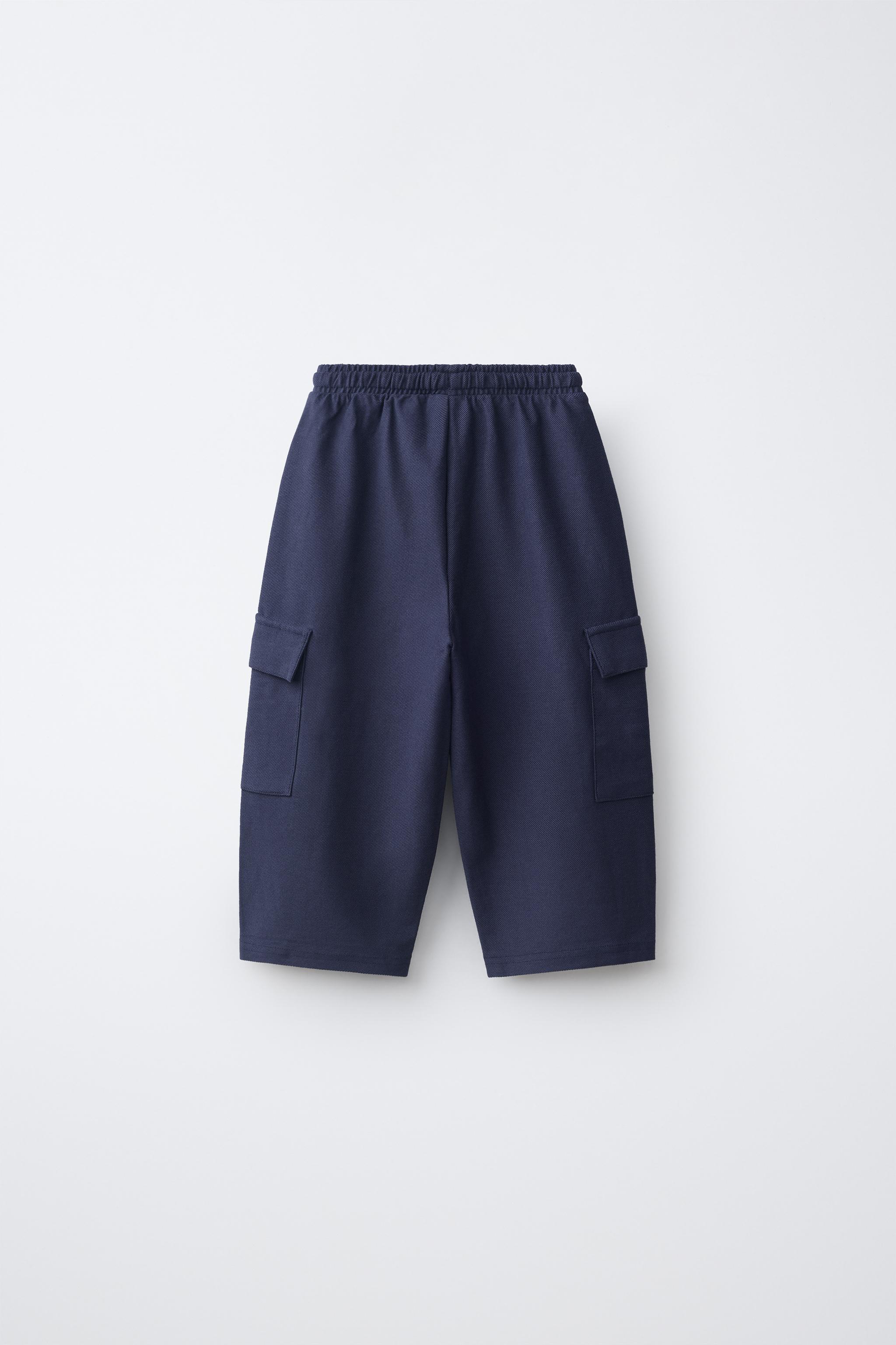 INTERLOCK CARGO PANTS — Navy blue