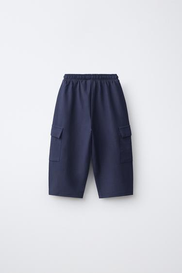 INTERLOCK CARGO PANTS — Navy blue 2