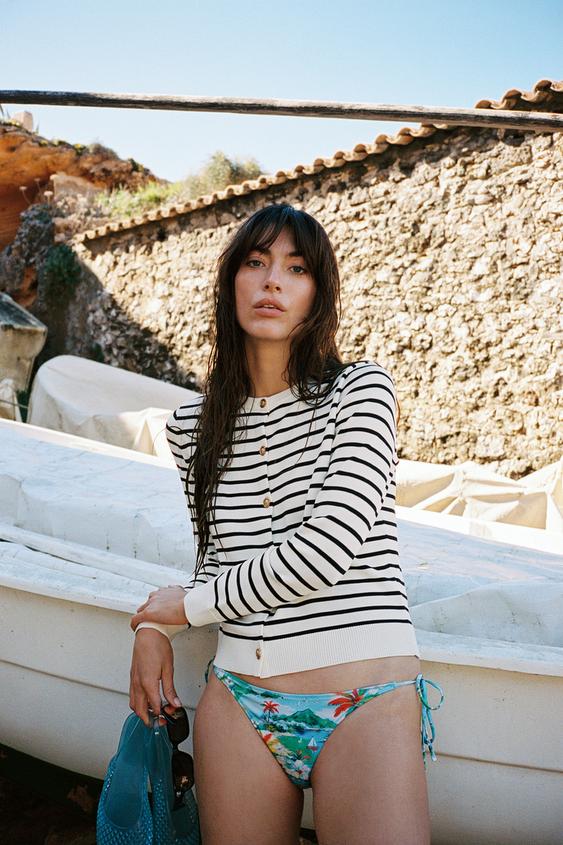 STRIPED KNIT CARDIGAN