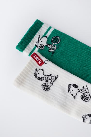 2-PACK OF SNOOPY PEANUTS™ LONG SOCKS - Green/White by Zara - Image 2