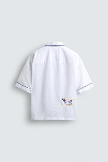 CONTRAST EMBROIDERY SHIRT - White by Zara - Image 7