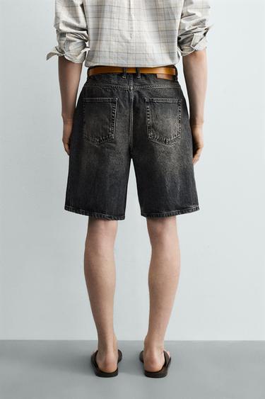 RELAXED FIT DENIM BERMUDA SHORTS - Dark grey by Zara - Image 2