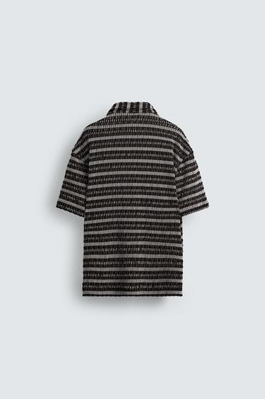 POLO JACQUARD AJOURÉ - Écru / Marron de Zara - Image 5