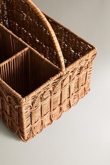 RATTAN PICNIC HAMPER WITH HANDLE - Light beige by Zara - Image 3
