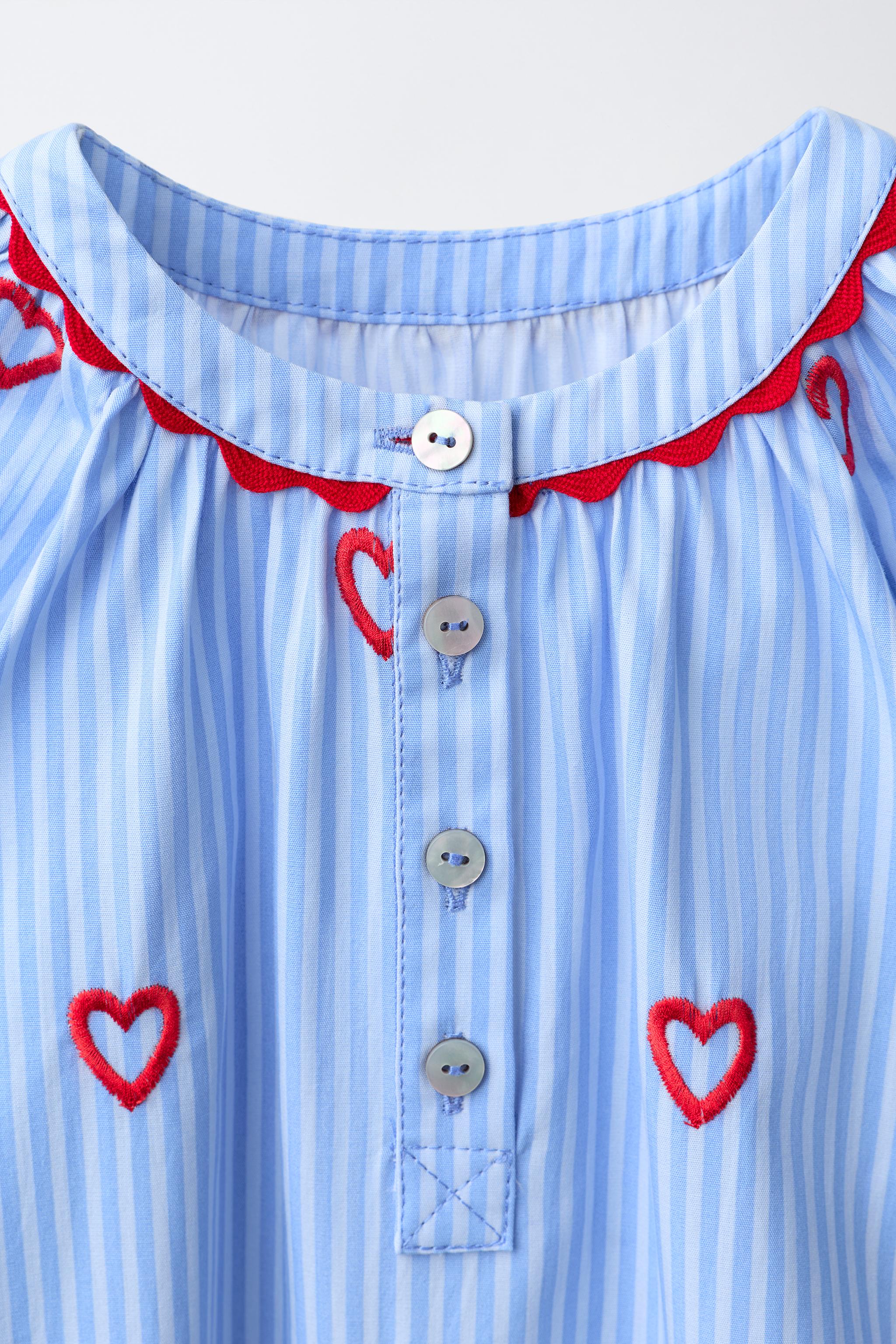 STRIPED EMBROIDERED HEART DRESS