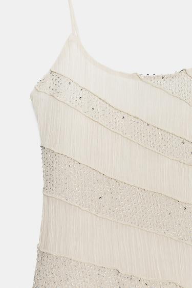 ROBE STYLE LINGERIE FANTAISIE - Rose clair de Zara - Image 8