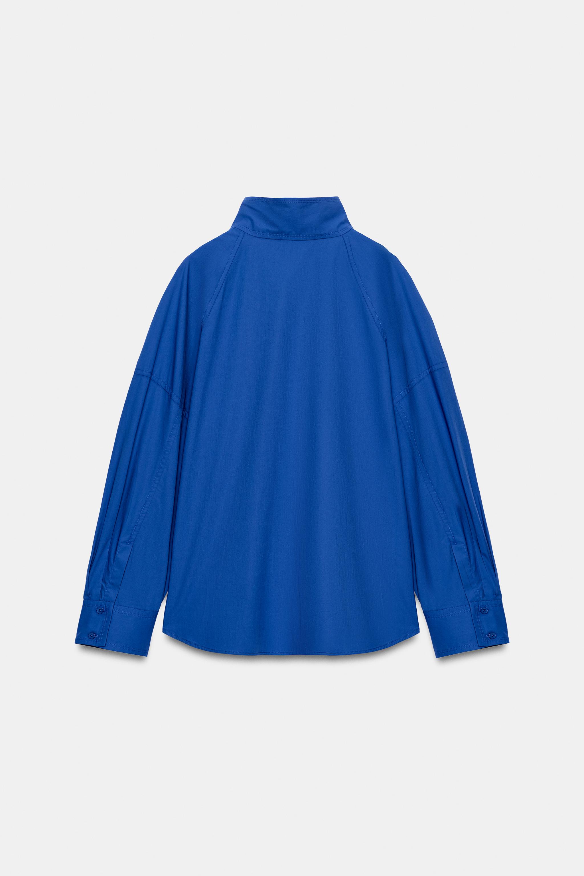 Zara OVERSIZE HIGH-NECK SHIRT — фото 6