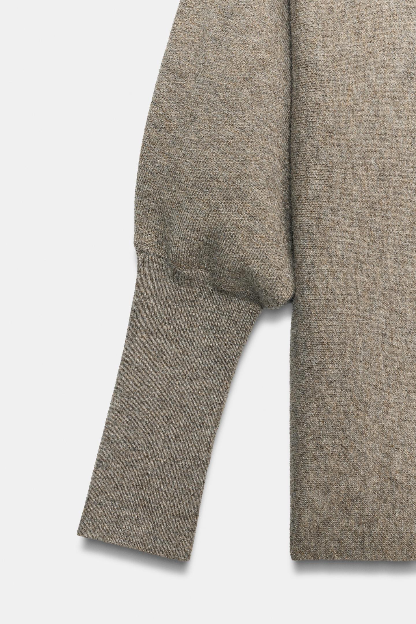 Женский свитер Zara High Neck Knit, цвет: Серо-коричневый серый — фото 7