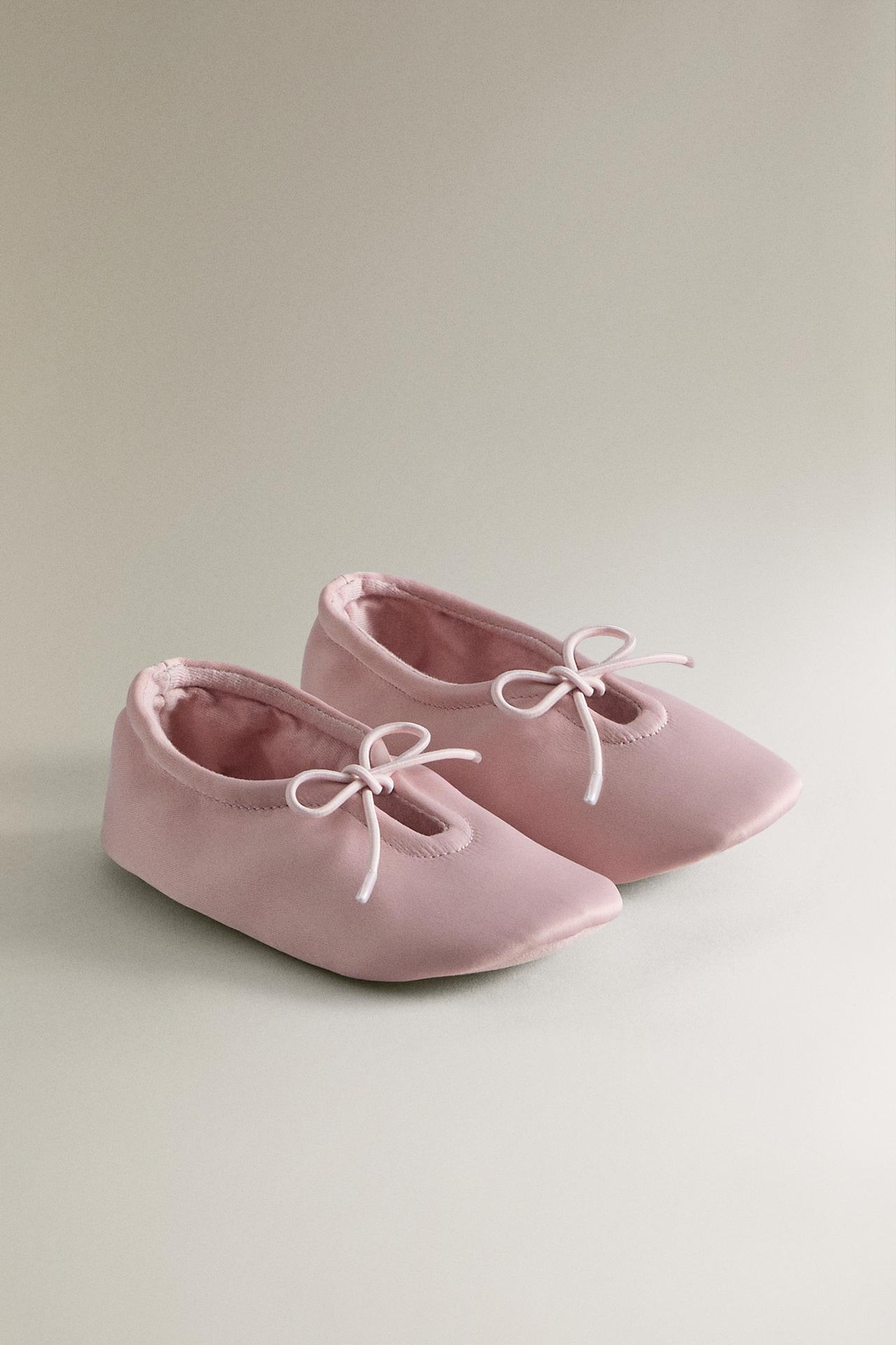KIDS' SATEEN BALLET FLATS — Pink