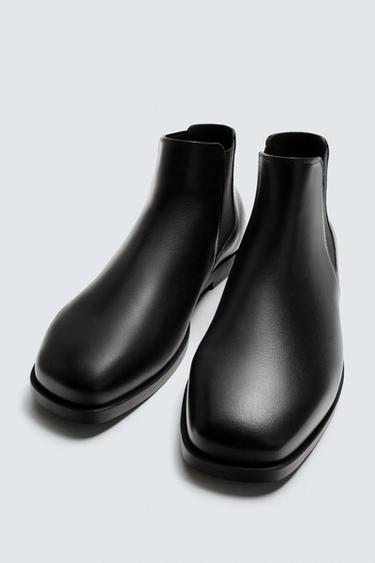 BOTTINES CHELSEA EN CUIR - Noir de Zara - Image 1
