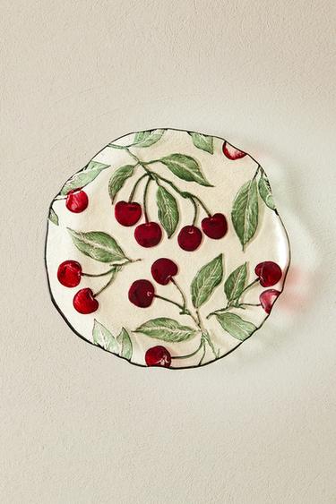 GLASS DESSERT PLATE WITH CHERRIES - 990 by Zara - Image 6