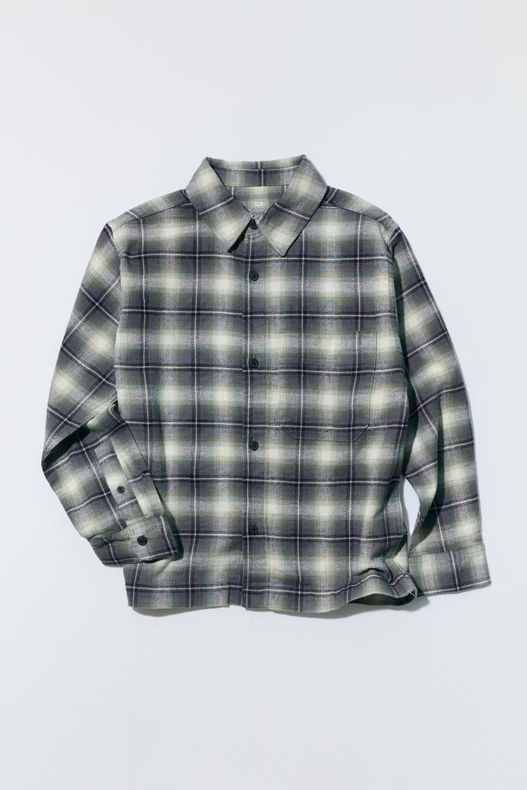 PLAID SHIRT — Navy blue