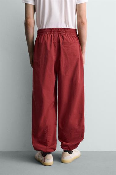 TECHNICAL JOGGERS WITH CONTRAST SIDE TAPING - Red by Zara - Image 2