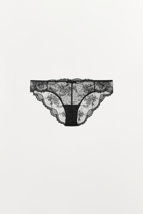 CULOTTE EN DENTELLE - Noir de Zara - Image 3
