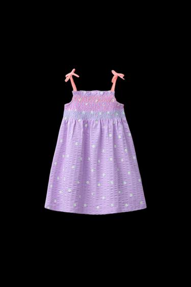Zara ELASTICIZED FLORAL PRINT DRESS - Mauve - Image 0