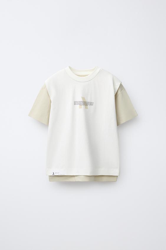 CAMISETA DUPLA SPORTY - CAMEL/WHITE da Zara - Imagem 0