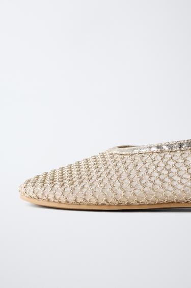 GOLD SLINGBACK BALLET FLATS - Gold by Zara - Image 5