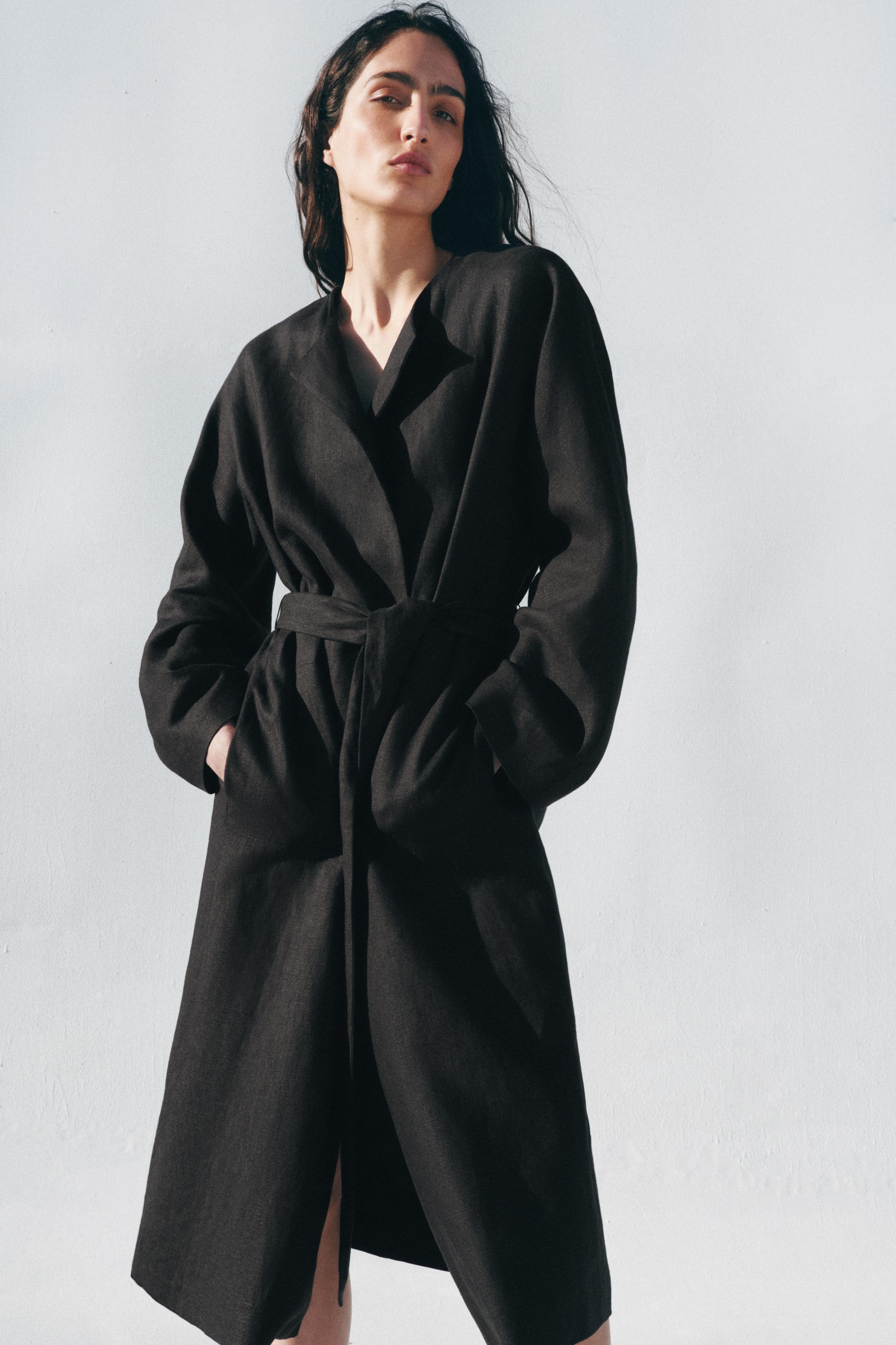 ZW COLLECTION BELTED LINEN COAT
