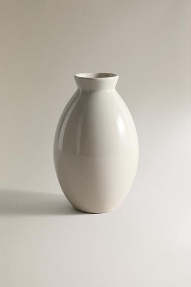 STONEWARE VASE - Ecru by Zara - Image 0