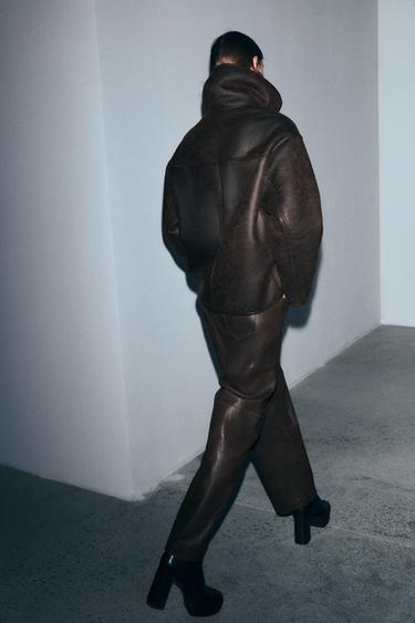 ZW COLLECTION DOUBLE-FACED JACKET - Brown / Ecru by Zara - Image 4