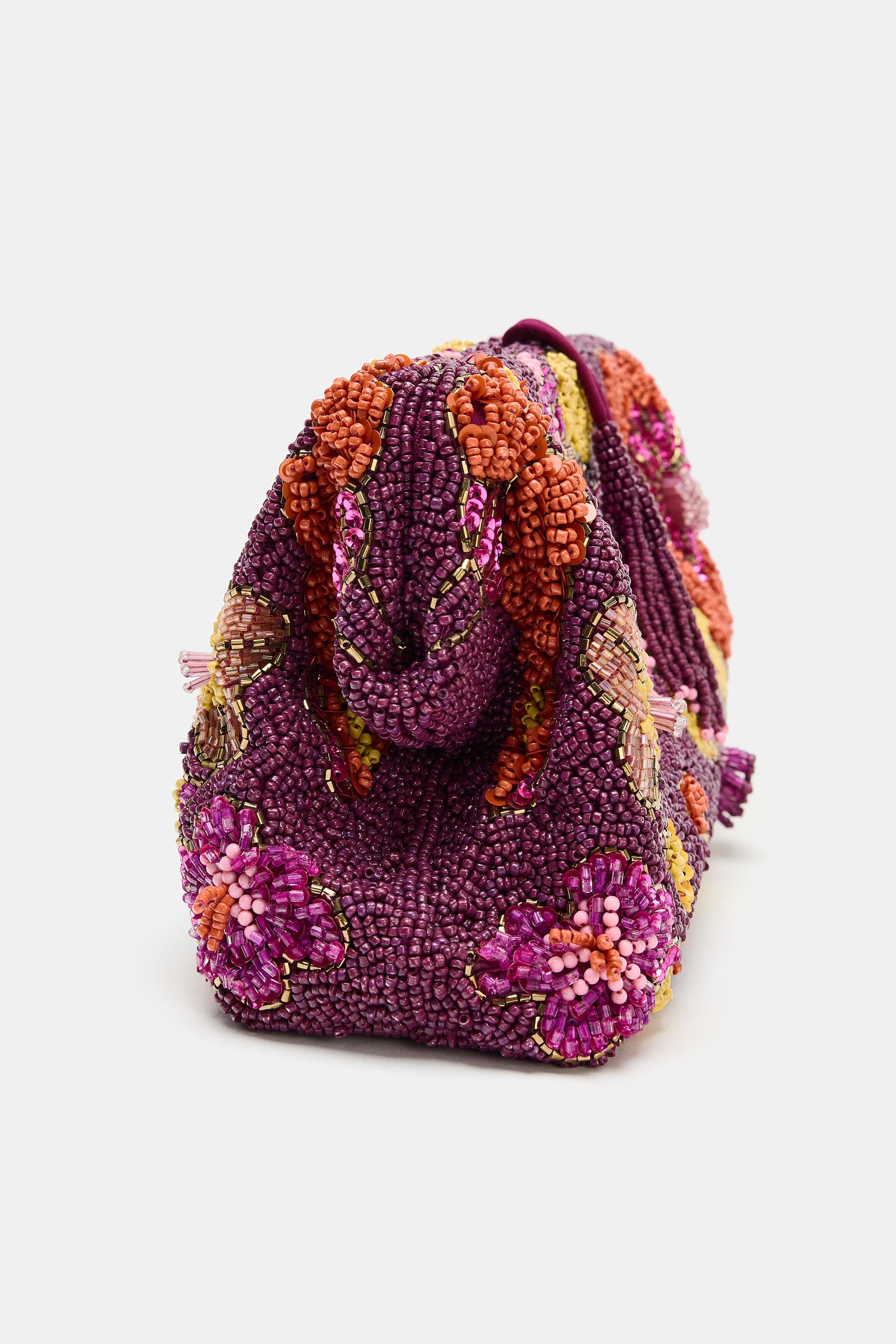 BEADED ENVELOPE BAG - Pink | ZARA Singapore