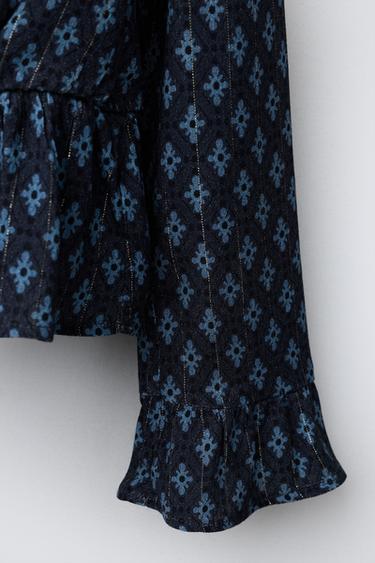 CHEMISE IMPRIMÉE FLEURS BRILLANTES - Bleu de Zara - Image 3