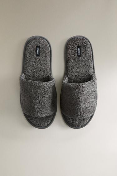OPEN TERRY BATHROOM SLIPPERS - Dark Grey by Zara - Image 2