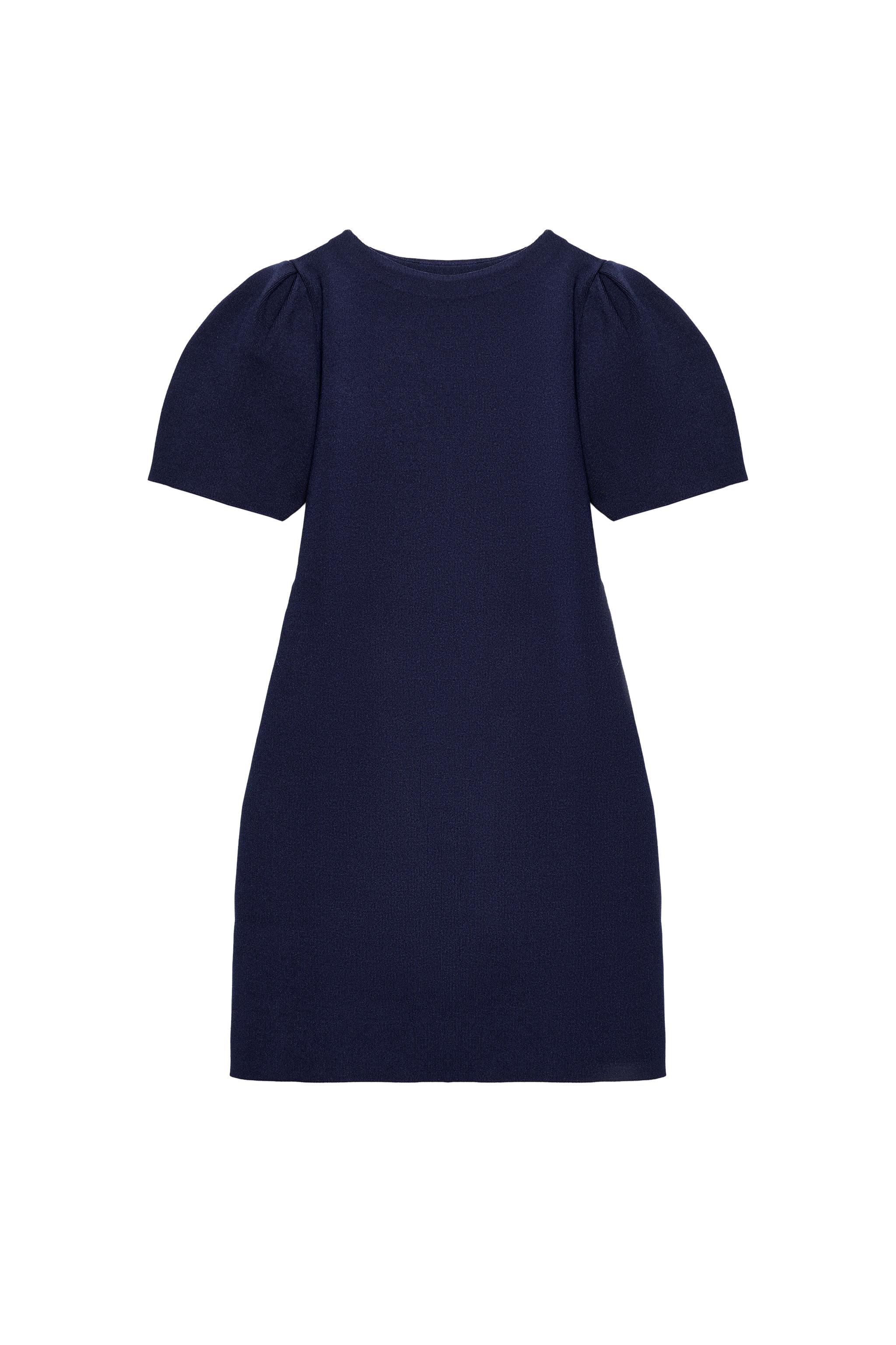 KNIT BALLOON SLEEVE MINI DRESS - Ink blue | ZARA United States KNIT BALLOON SLEEVE MINI DRESS - Ink blue | ZARA United States