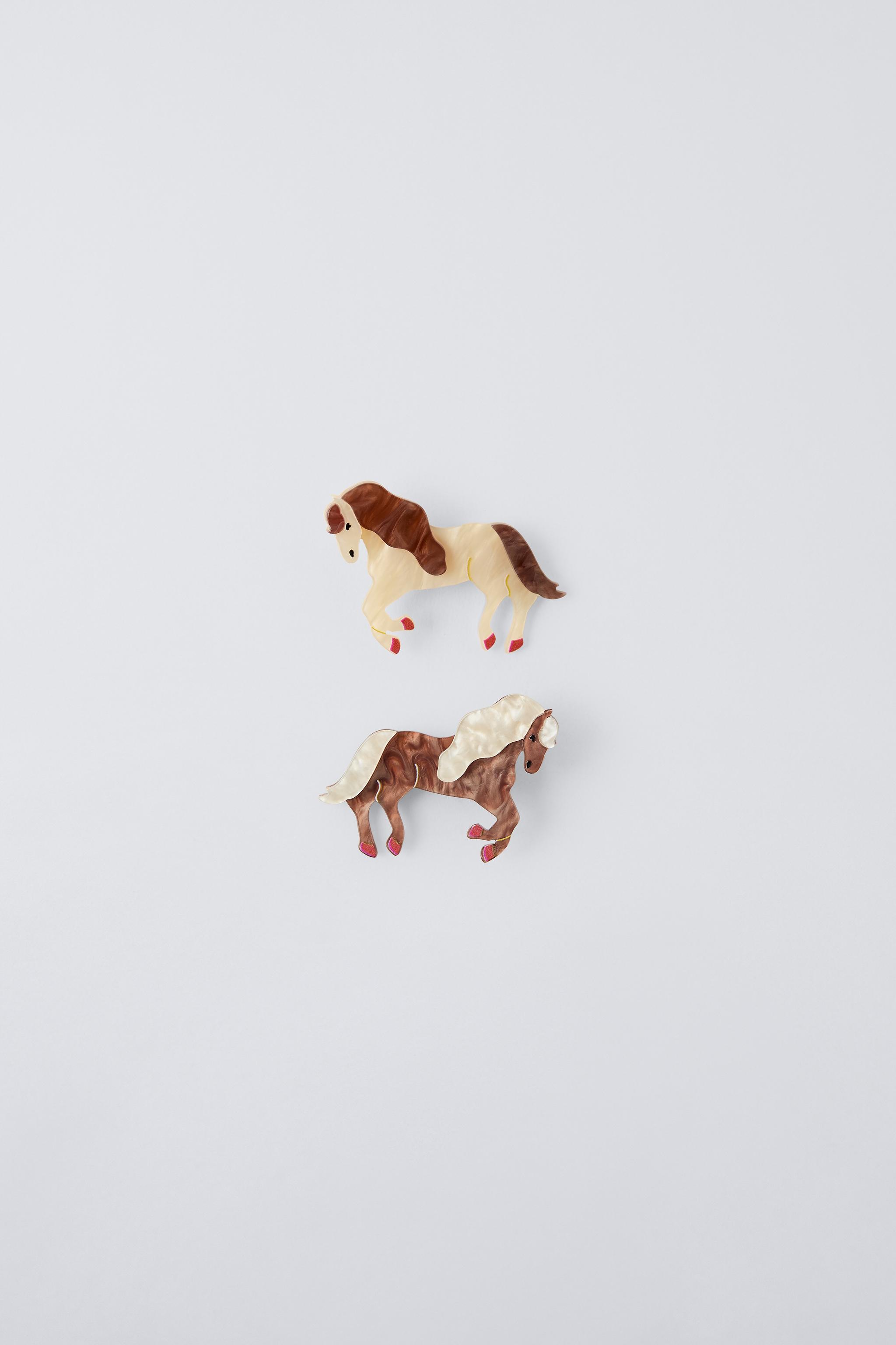 ヘアクリップ2個セット（馬） - ブラウン | ZARA Japan / 日本