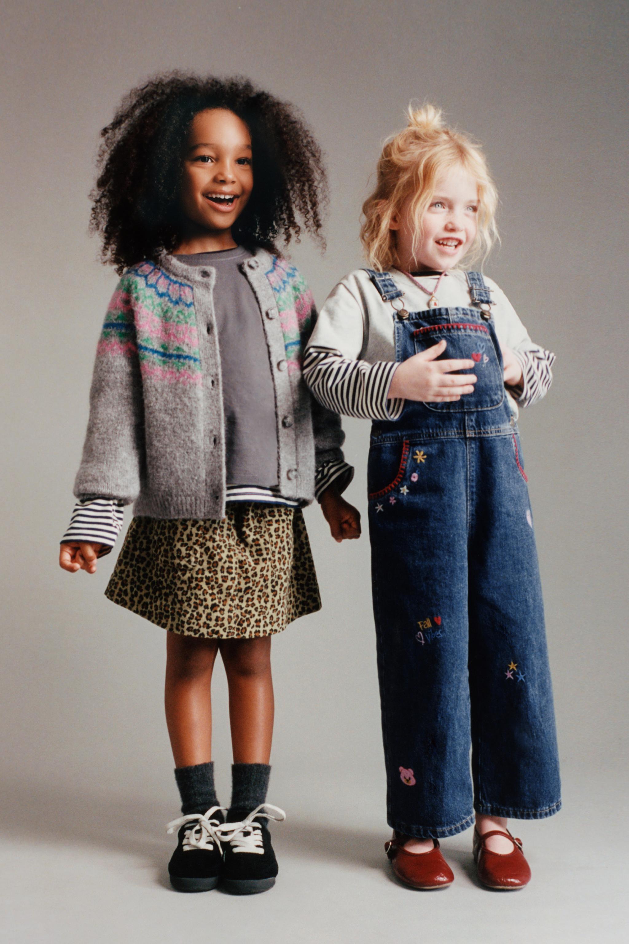 FINE-WALED CORDUROY ANIMAL PRINT SKIRT