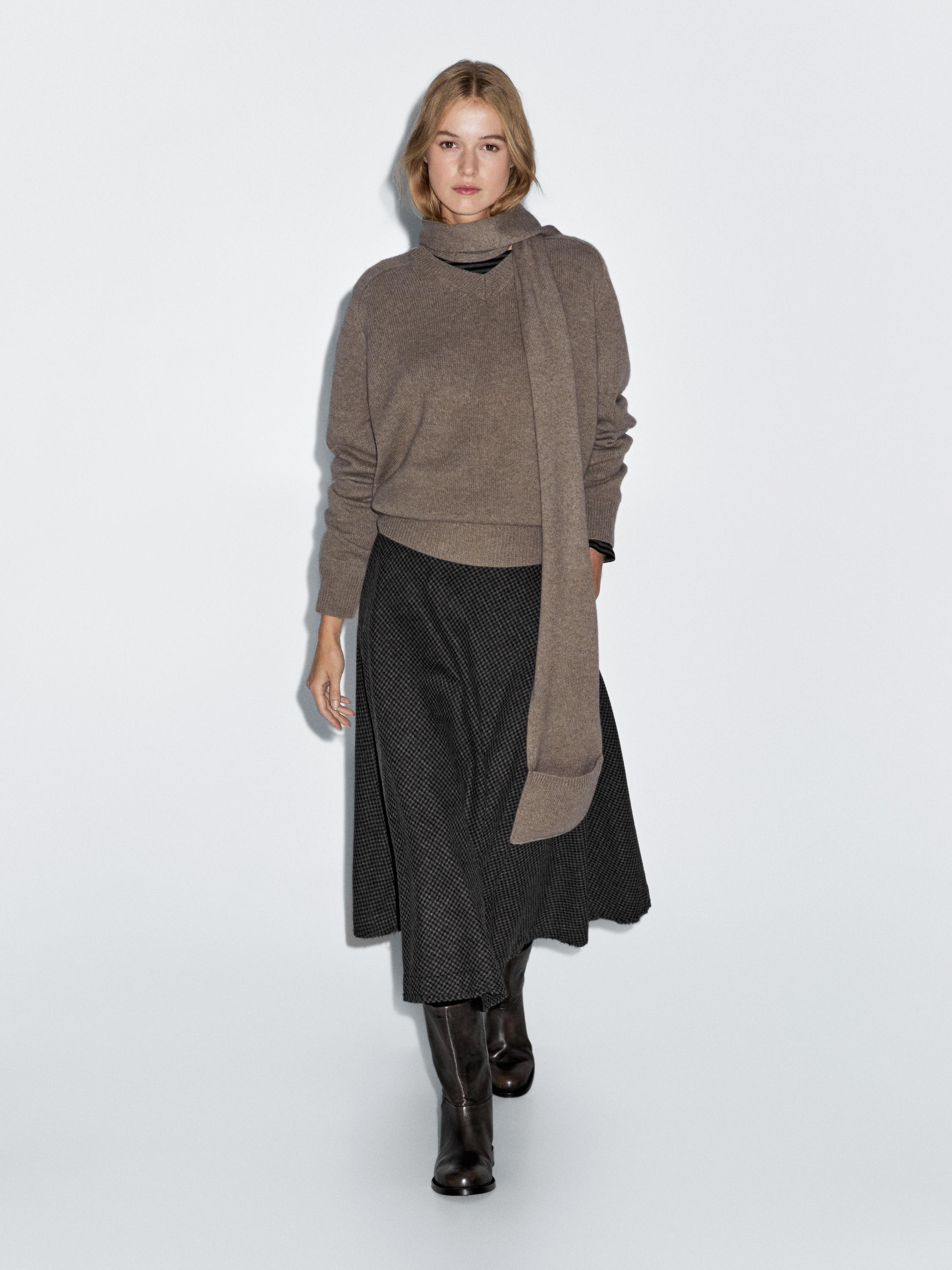 Jupe midi ample à carreaux vichy