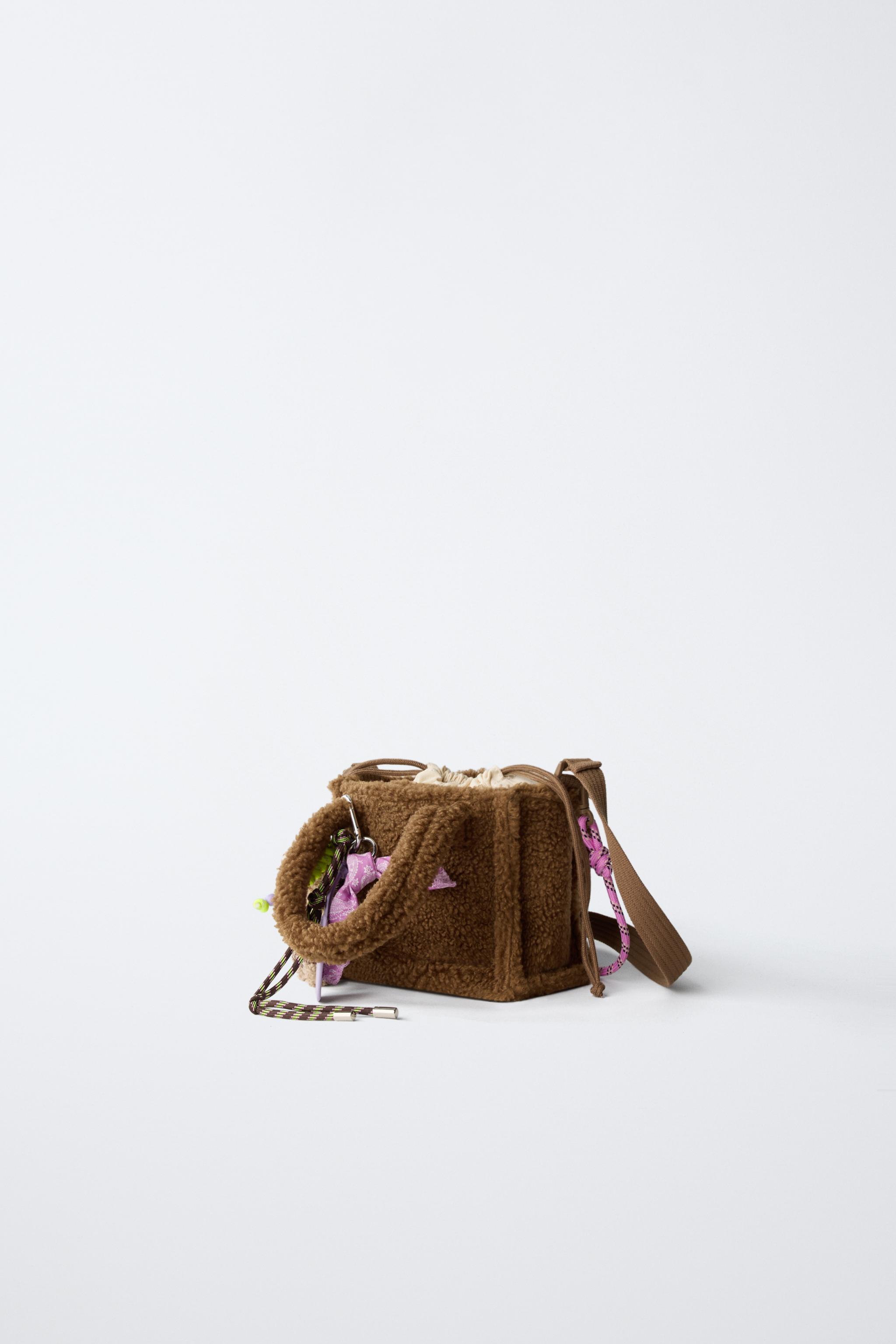 FLEECE CHARM CROSSBODY BAG