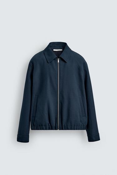 CAZADORA ESTRUCTURA BOLSILLOS - Petróleo de Zara