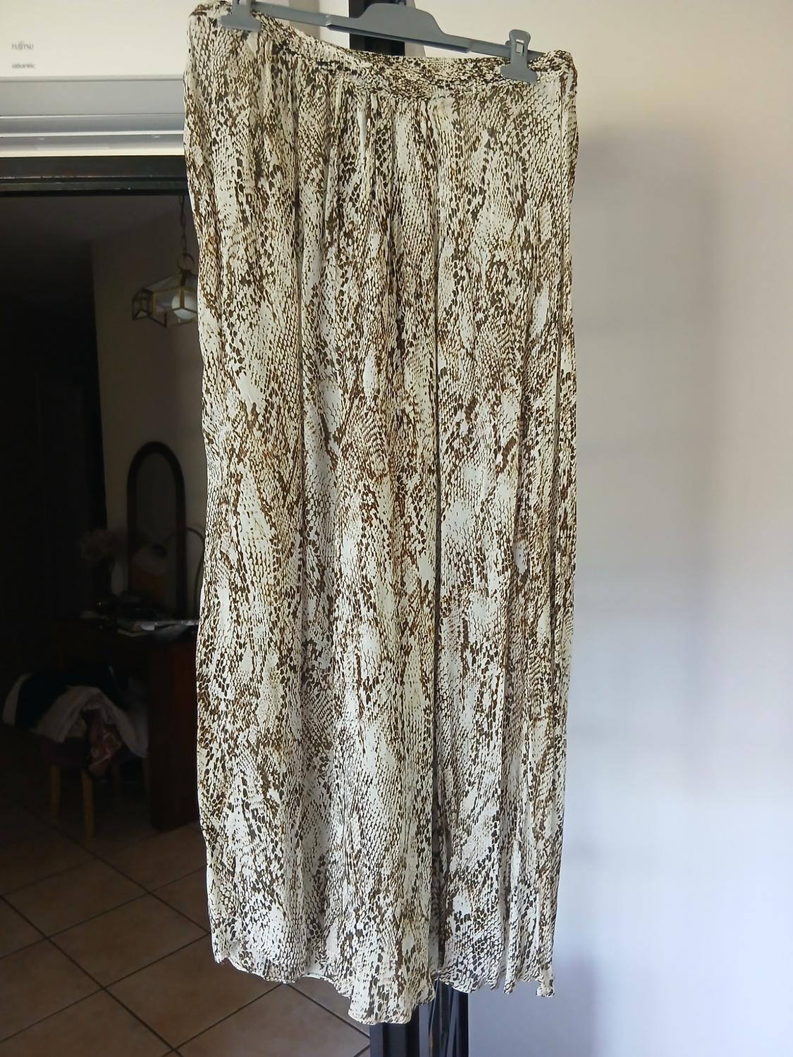 ANIMAL PRINT WIDE-LEG TROUSERS