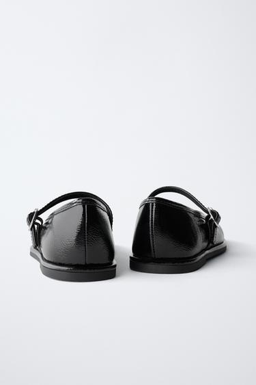 PATENT BALLET FLATS - Black by Zara - Image 4